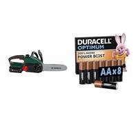 Theo Klein Bosch Chainsaw, lights/sound, 3+ years, & Duracell Optimum AA 8 pack, Power Boost