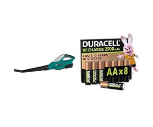 Theo Klein Bosch Leaf Blower, 3+ years, & Duracell AA Rechargeable 8 pack, 2500mAh