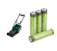 Theo Klein Bosch Rotak Mower, lights/sound, 3+ years, & Amazon Basics AAA Rechargeable 4 pack, 850mAh