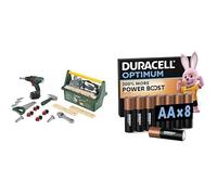 Theo Klein Bosch Tool Box, LED screwdriver, 3+ years, & Duracell Optimum AA 8 pack, Power Boost