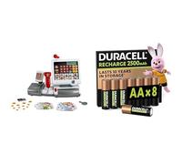 Theo Klein Cash Register, keypad/scanner, 3+ years, & Duracell AA Rechargeable 8 pack, 2500mAh