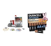 Theo Klein Cash Register, keypad/scanner, 3+ years, & Duracell Optimum AA 8 pack, Power Boost