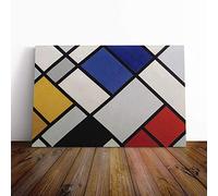 Theo Van Doesburg Contra Composition Canvas Print | Gallery Wrapped 30mm Frame Wall Art | 30x20 inches | Ready to Hang | Modern Picture | Living Room Bedroom Lounge Office