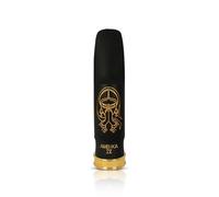 Theo Wanne AMBIKA IV Hard Rubber Plated Metal Tenor Saxophone Mouthpiece with Case Ligature, Bitepad & Cap Large Chamber & Shark Gill Baffle Design for Deep & Haunting Vintage Sound - Size 8 (0.110")