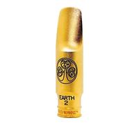 Theo Wanne Earth 2 Alto Sax Pro Level Mouthpiece - 24k Gold Plated - Long Roll Over Baffle - Medium Tone - Small Chamber Includes Reed Replacer Cap