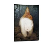 Theodor Kittelsen Artist Poster White Bear King Valemon, Norwegian Fairy Tale Canvas Painting Wall Art Decorative Picture Prints Modern Decor 12x18inch(30x45cm)
