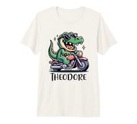 Theodore Alligator Motorcycle Design for Boys Name Theodore Premium T-Shirt
