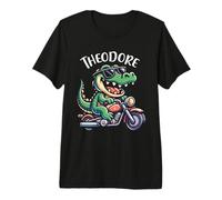 Theodore Alligator Motorcycle Design for Boys Name Theodore Premium T-Shirt