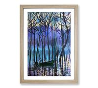 Theodore Earl Butler in His Canoe Framed Print | A2 Oak Framed Wall Art | Ready to Hang | Modern Nature Picture | Living Room Bedroom Lounge Office