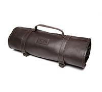 THEODORE Leather Tool Roll - Chisel Organizer Bag - 18 pouch pockets - Storage Roll- Brown Genuine Leather