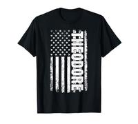 Theodore Personal Name American Flag Retro Men Women Funny T-Shirt