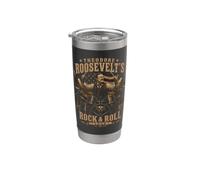 Theodore Roosevelt Drummer Funny US American President Stainless Steel Insulated Tumbler