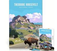 Theodore Roosevelt N Park 1000 Pieces Jigsaw Puzzles for Teenagers Logic Ability Restful Escape Crisp Edges Cozy Xmas Gift (38x26cm)