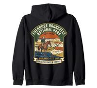 Theodore Roosevelt National Park Badlands Vintage Cowboy Art Zip Hoodie