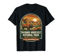 Theodore Roosevelt National Park North Dakota Vintage Bison T-Shirt