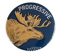 Theodore Roosevelt Progressive Bull Moose Presidential Campaign Button Large 2.25 Inch Diameter Pinback Reproduction Of 1912 President Election Badge Political Pin Teddy