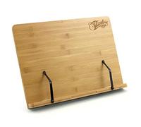 Theodore Wooden Bamboo Tabletop Book Rest Sheet Music Stand - Adjustable Desktop Stand with Page Retainers 390mm x 280mm