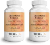 Theonia Cholesterol Complex Supplement - with Plant Sterols & Pine Bark Extract - Advanced Cholesterol Support - 90 Tablets/30 Servings - Non-GMO, Vegan (Pack of 2)
