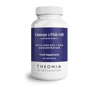 Theonia Pure Omega-3 Fish Oil 2000mg with Vitamin E - High EPA + DHA Concentration - Maintains Heart, Joint, Brain & Immunity Support - UK Manufactured - Non-GMO - 60 Softgels