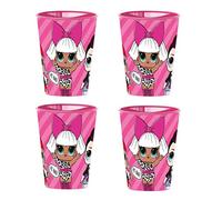 Theonoi 4 x Children's Drinking Cups 260 ml / Choice of Minnie Pony Princess Frozen PawPatrol Glass Plastic BPA Gift Girl (4 x L.O.L)