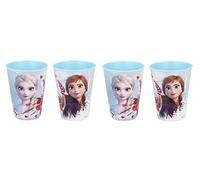 Theonoi 4 x Children's Drinking Cups 260 ml Ice Princess Glass Plastic BPA Gift for Girls (4 x Frozen)