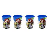 Theonoi 4 x Children's Drinking Cups 260 ml/Selectable: Plastic Cups BPA Free - Gift for Boys (Sonic)