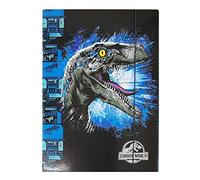 Theonoi A4 Dino Jurassic Dinosaur Children's Box File Binder Collection Folder with Elastic Strap and Inner Flaps for School (0.5 kg, Cardboard, DIN A4, Straight Cut, 100.0 Recycled Content)