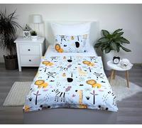 Theonoi Children's Bed Linen Toddler Bed Linen Baby Bed Complete Set Duvet Cover 100 x 135 cm and Pillowcase 40 x 60 cm Cotton Oeko-Tex Standard for Boys and Girls (Animals Safari Jungle)