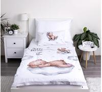 Theonoi Children's Bed Linen, Toddler Bed Linen, Baby Cot, Complete Set Duvet Cover 100 x 135 cm and Pillowcase 40 x 60 cm, Made of Cotton, Oeko-Tex Standard for Boys and Girls (Bar Teddy)