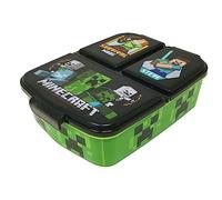 Theonoi Children's Lunch Box With Compartments and Dividers - Nursery Sandwich Box Made of BPA-Free Plastic (Minecraft)