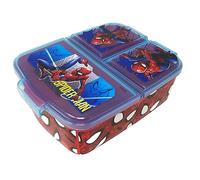Theonoi Children's Lunchbox, Sandwich Box with Compartments and Dividers, Nursery Lunchbox Made of BPA-Free Plastic - Spiderman AU