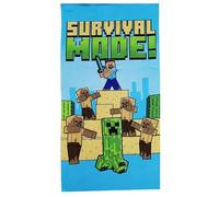 Theonoi Children's Minecraft Survival Bath Towel, 70 x 140 cm, Polyester, Quick Drying