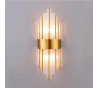 Theopractick Modern Crystal Sconce Lights - Indoor Wall Lighting for Living Room and Bedroom Hallway (Golden)