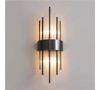 Theopractick Modern Crystal Wall Sconce Lights, Indoor Wall Lights, Living Room, Bedroom Hallway Night Light Decor (Black)