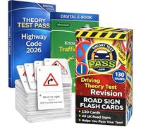 Theory Test Pass Road Signs Flash Cards 2026 UK- Practical and Easy To Use Double-Sided Driving Theory Test Flash Cards 2026 with Signs and Explanation - Includes Highway Code E-Book