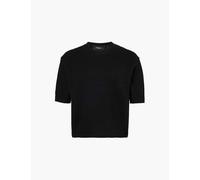 Theory Womens Black Short-sleeve Round-neck Cashmere Jumper L