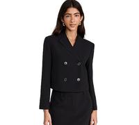 Theory Women's Crop Double Breasted Jacket, Black, 4
