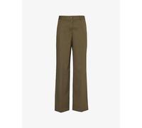 Theory Womens Dark Olive Cropped-fit Slip-pocket Stretch-cotton Trousers 8