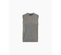 Theory Womens Light Charcoal Round-neck Sleeveless Cashmere Jumper M