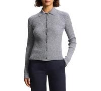 Theory Women's Marl Rib Cardigan, Nocturne Navy/White, M