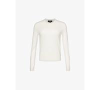 Theory Womens New Ivory - Cx1 Round-neck Regular-fit Wool-blend Knitted Top S