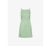 Theory Womens Theory Apron Linen-Blend Mini Dress Delicate Green 8