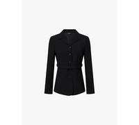 Theory Womens Theory Belted Tie-Waist Woven Blazer Black 8