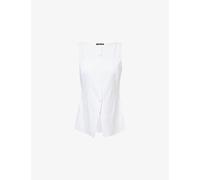 Theory Womens Theory Btnk Cutaway Linen-Blend Top White S