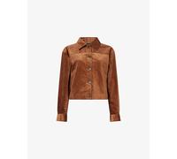 Theory Womens Theory Cord Cropped Cotton-Blend Jacket Caramel L