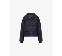 Theory Womens Theory Cozy Collar Down-Padded Wool-Blend Jacket Dark Navy M