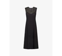Theory Womens Theory Easy Curve Cotton Midi Dress Black 4