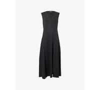 Theory Womens Theory Easy Sleeveless Cotton V-Neck Midi Dress Black S