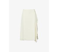 Theory Womens Theory Frilled Split-Hem Satin Midi Skirt Lemongrass 8