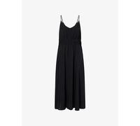 Theory Womens Theory Gathered V-Neck Woven Maxi Dress Black M